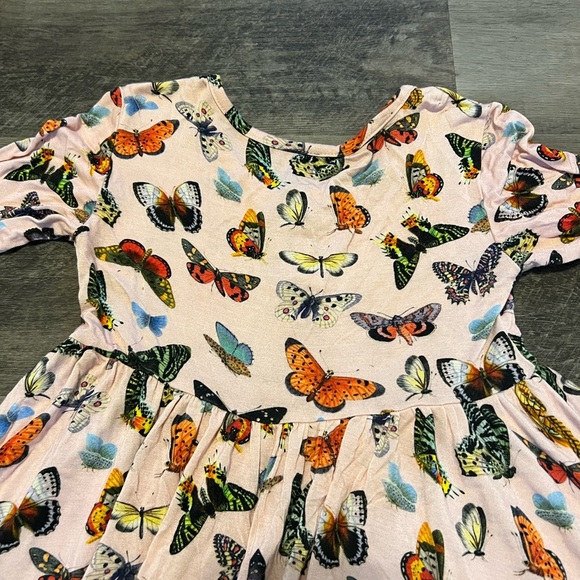 Posh Peanut pink butterfly Henley twirl dress with buttons size 8Y - Picture 6 of 16